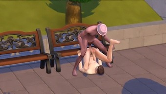 Gay Men Engage In Sexual Activity In A Public Park Setting Within The Sims 4 Video Game