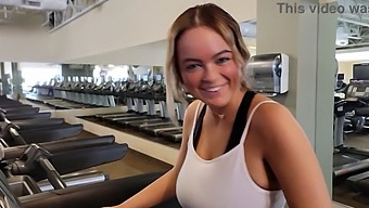 Alexis Kay With Large Natural Breasts Is Chosen Up At The Gym And Filled With Cum