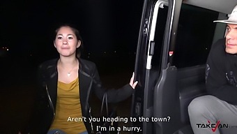 Asian Woman'S Tight Vagina Penetrated And Covered With Semen In A Pickup Truck