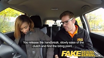 A Young African-American Teen Gets A Free Driving Lesson With A Creampie