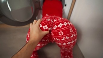 Step Mom Gets Stuck In Washing Machine During Naughty Play With Step Son