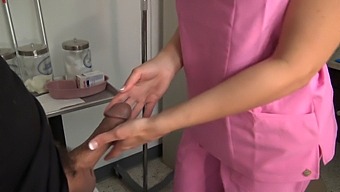 Nurse Gives Oral Pleasure To Her Patient'S Member