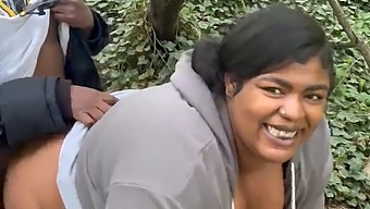 A Stunning Curvy Woman Engages In Public Sex On A Train Track