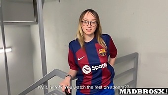 Barcelona Fan Gets Penetrated By Psg Enthusiasts In The Stadium Corridors!