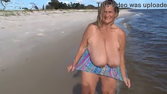 Curvy Mature With Big Tits Flaunts Her Assets In Swimsuit