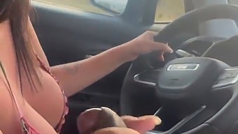 Redhead Stepsister Gives A Blowjob To Her Stepbrother While Waiting For The Bus
