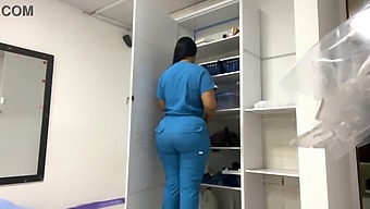 A Latina Nurse Records A Bbw Patient With Oiled Up Big Butt In The Office