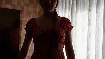 A Blonde Beauty Gets A Missionary Style Sex With A City Girl On A Collective Farm.