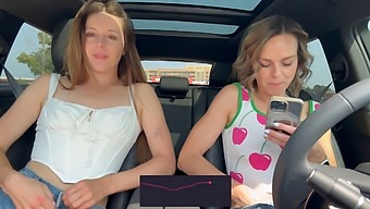 Nadia Foxx And Serenity Cox'S Public Toy Play And Intense Orgasms In A Drive-Thru